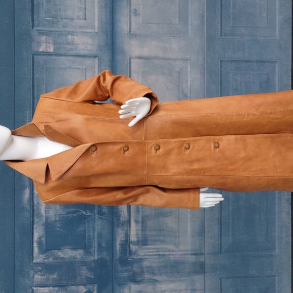 Wilsons Leather® Ladies Vintage full Length "HEAVY LEATHER" Coat - Picture 4 of 17